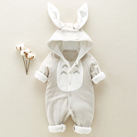 Cherub’s Cozy Bunny Hooded Cotton Romper